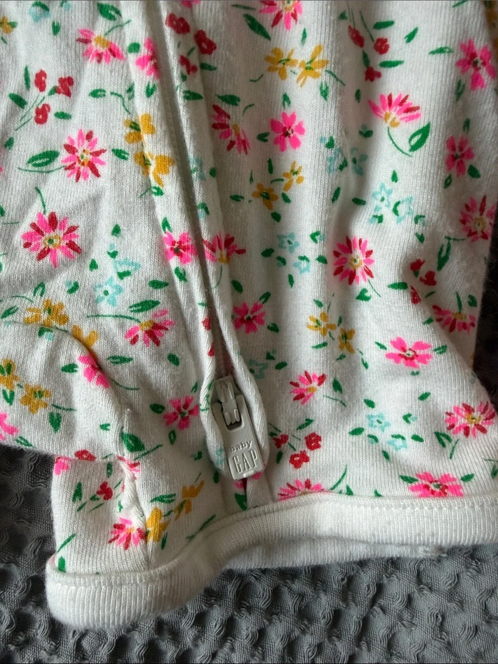 GAP Baby Romper Set in White with Pink & Green Floral